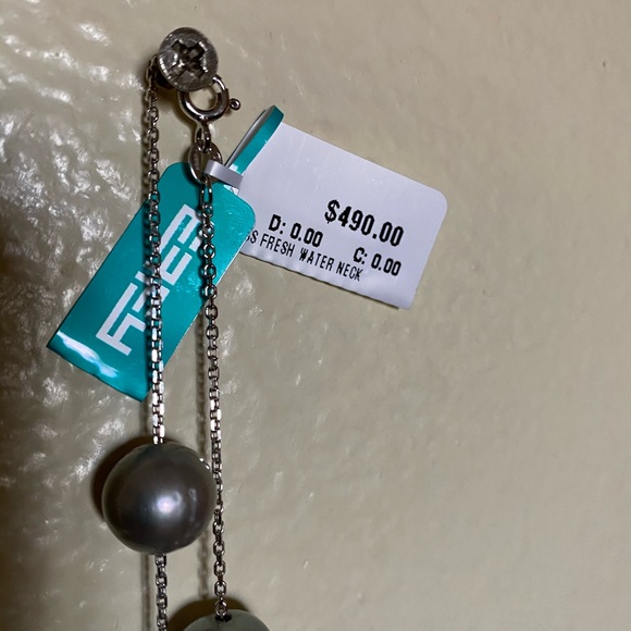 Grey Fresh Water Long Pearl Necklace - Picture 3 of 3